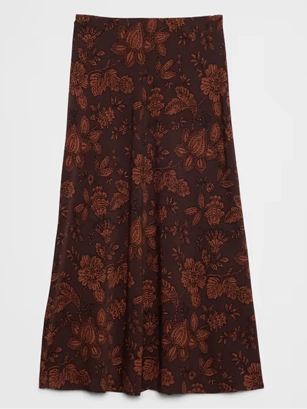 Banana Republic Factory Classic Maxi Skirt Brown Print Size Petite Medium NWT